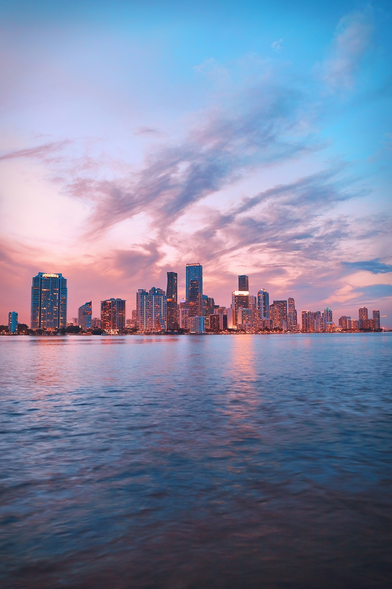 Miami skyline across Biscayne Bay