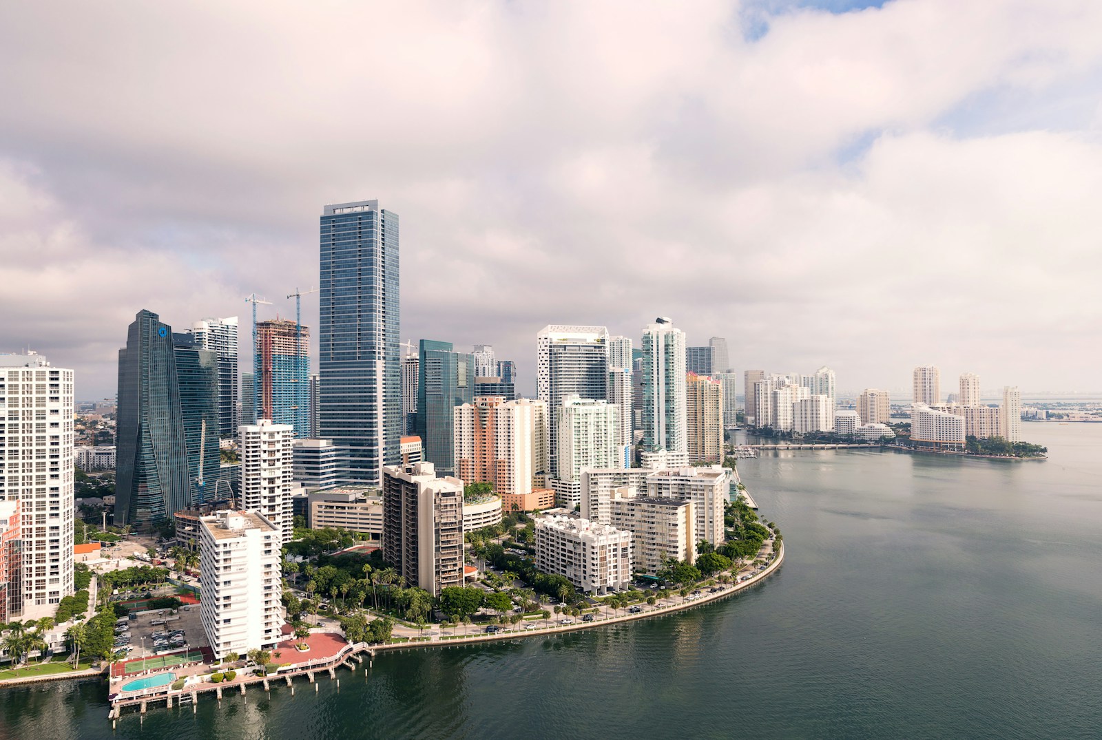 Aerial view of downtown Miami and Biscayne Bay